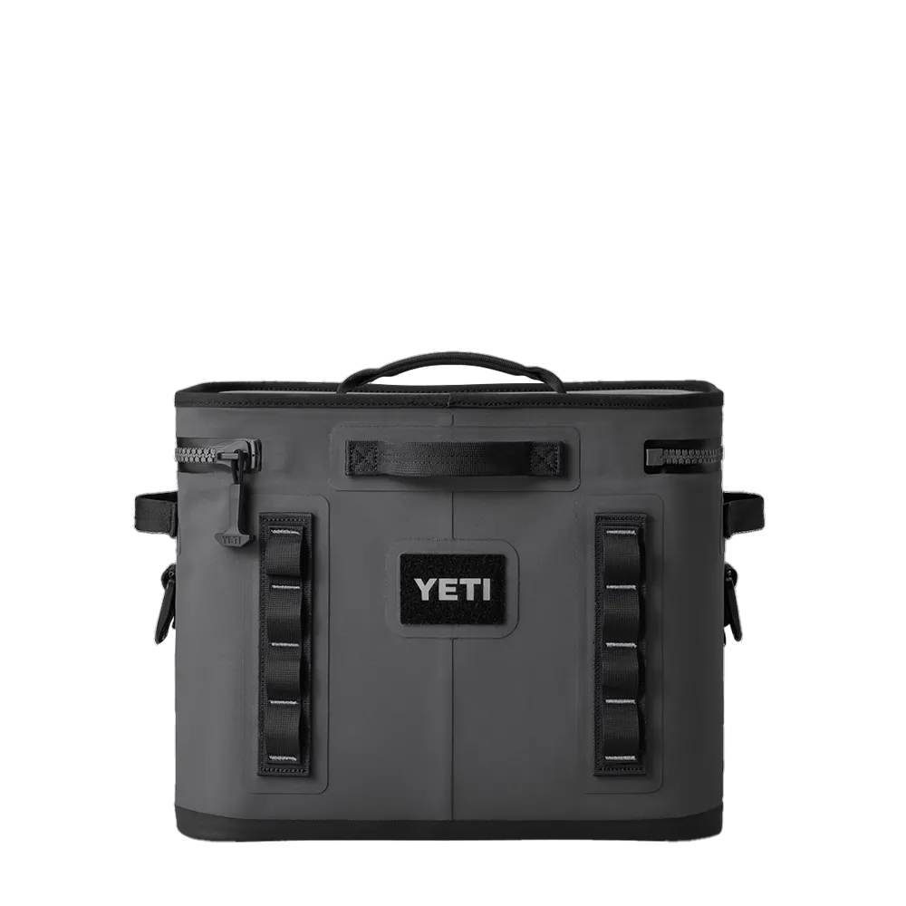 Yeti Hopper 18 Can Soft Cooler back profile in charcoal