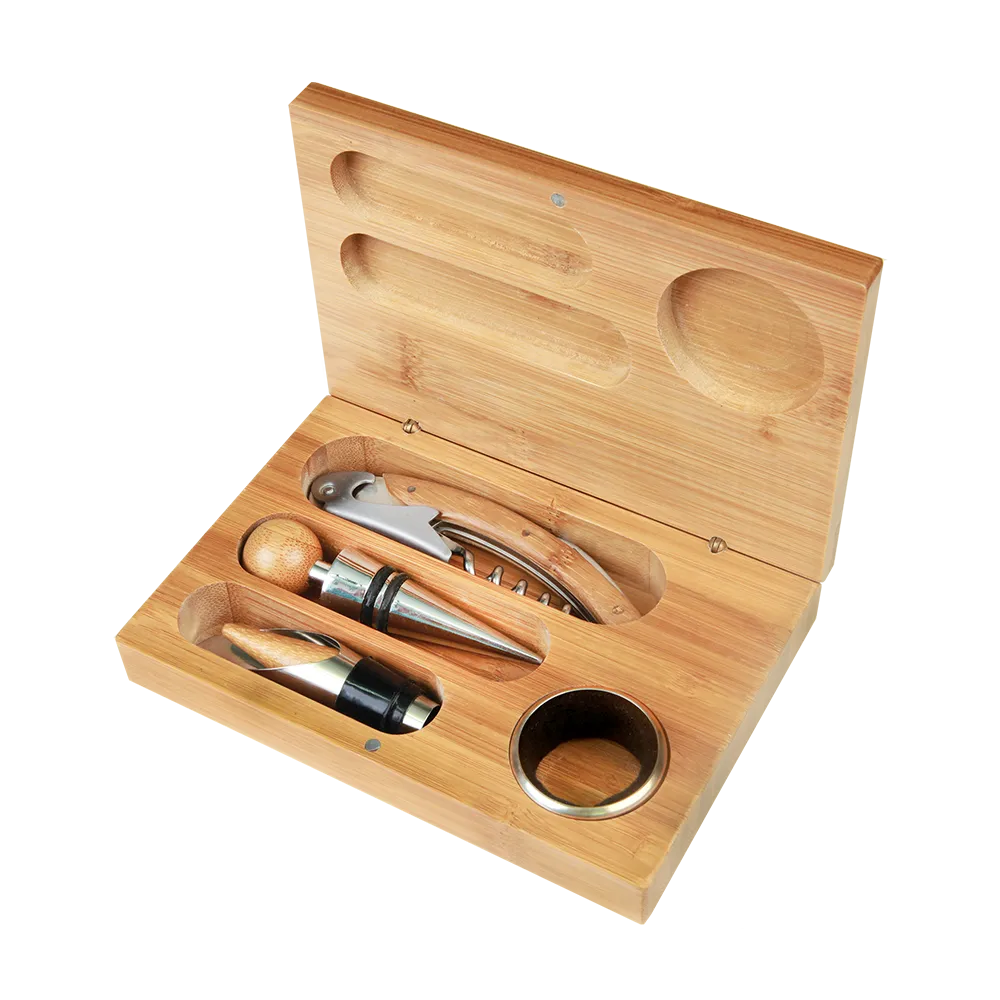 Bamboo 4-Piece Wine Tool Set-Diamondback Branding-Diamondback Branding