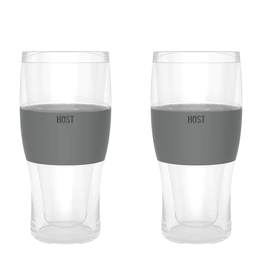 Glass FREEZE Beer Glasses by Host, Set of 2 - Drinkware