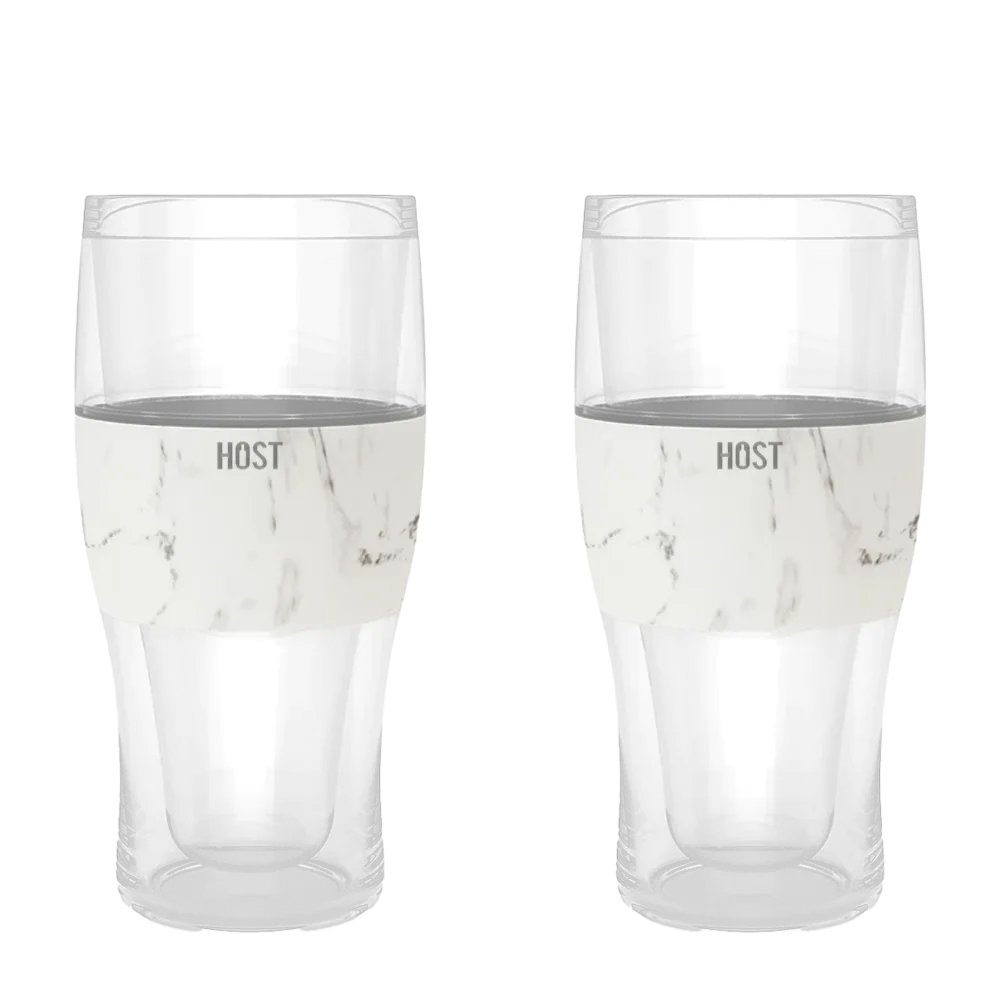 Beer Freeze Cooling Cups by Host , Set of 2 / Marble