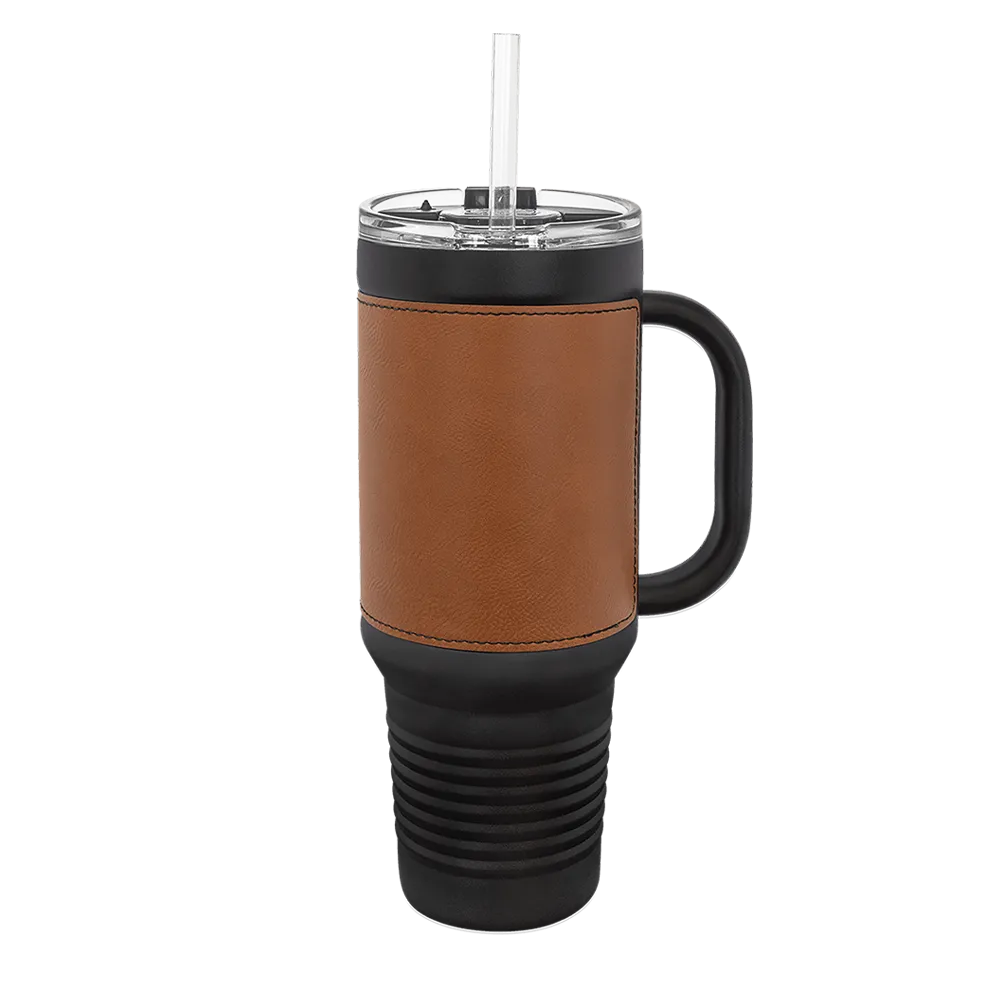 Polar Camel 40 oz. Laserable Leatherette Travel Mug