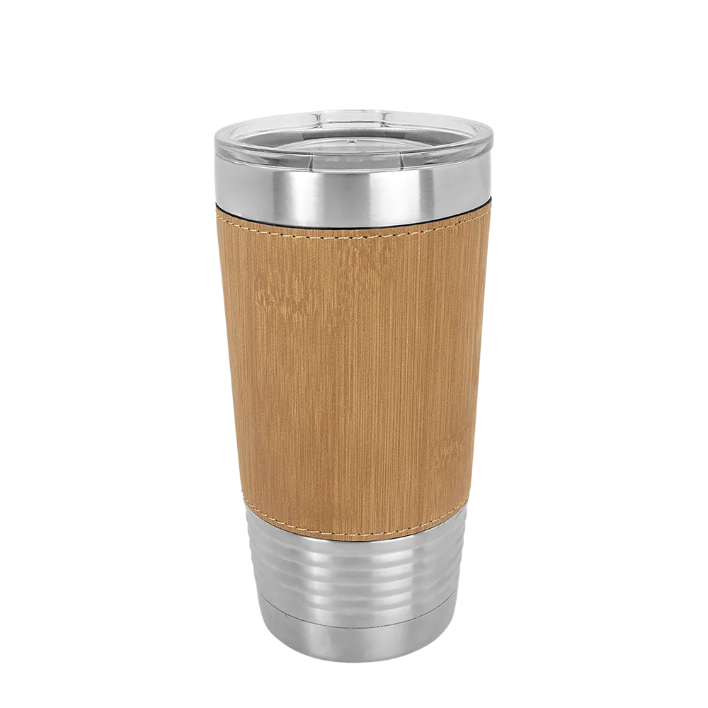 Polar Camel 20 oz. Laserable Leatherette Tumbler w/ Clear Lid