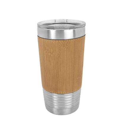 Polar Camel 20 oz. Laserable Leatherette Tumbler w/ Clear Lid