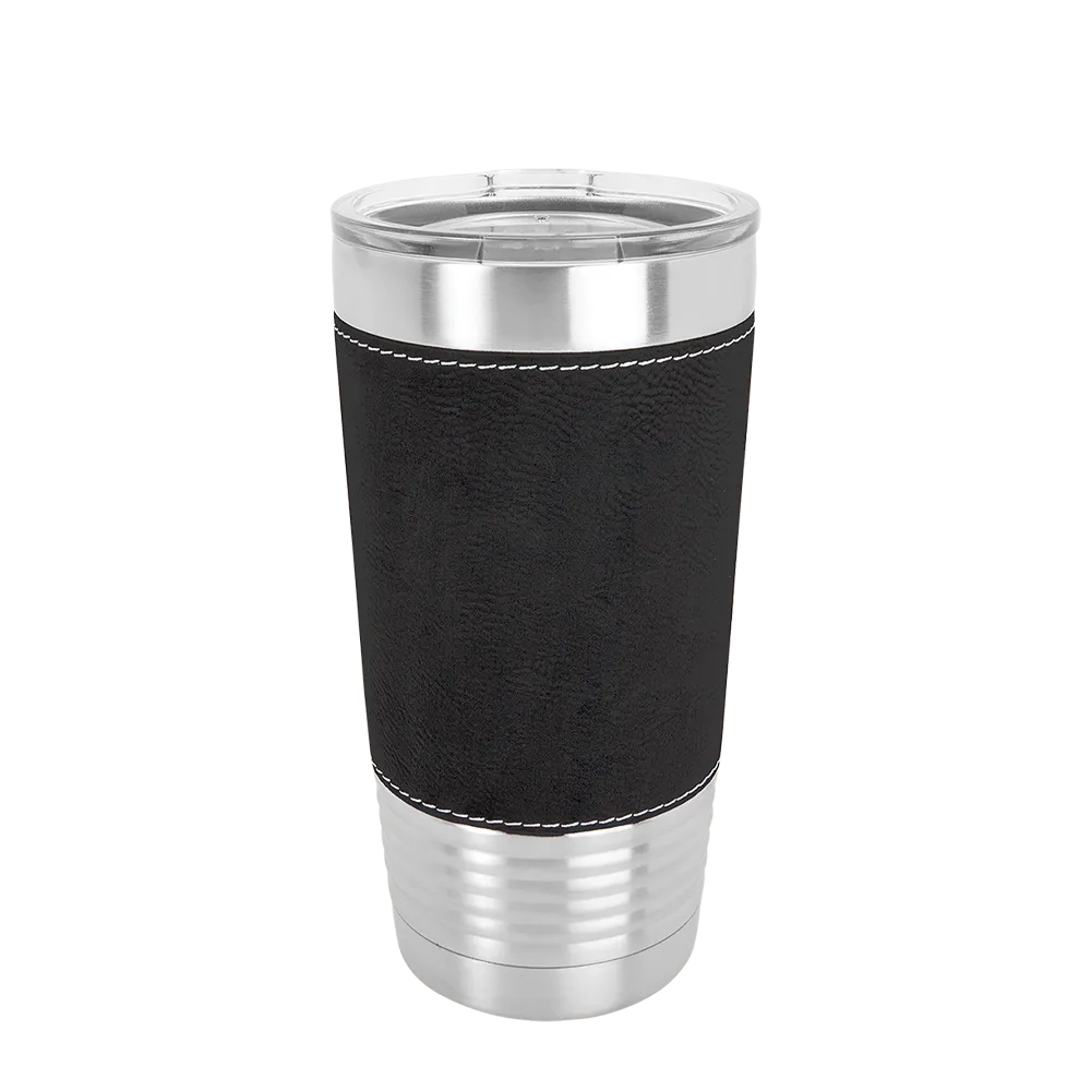 Polar Camel 20 oz. Laserable Leatherette Tumbler w/ Clear Lid