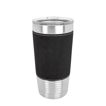 Polar Camel 20 oz. Laserable Leatherette Tumbler w/ Clear Lid