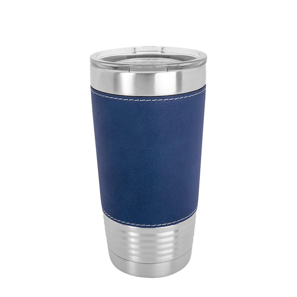 Polar Camel 20 oz. Laserable Leatherette Tumbler w/ Clear Lid