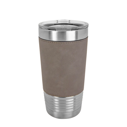 Polar Camel 20 oz. Laserable Leatherette Tumbler w/ Clear Lid