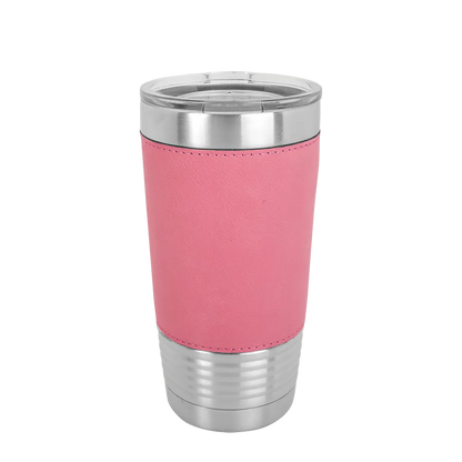 Polar Camel 20 oz. Laserable Leatherette Tumbler w/ Clear Lid