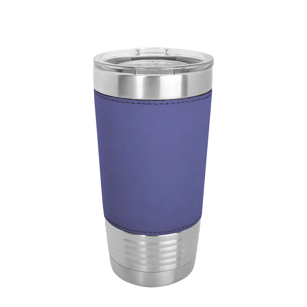 Polar Camel 20 oz. Laserable Leatherette Tumbler w/ Clear Lid