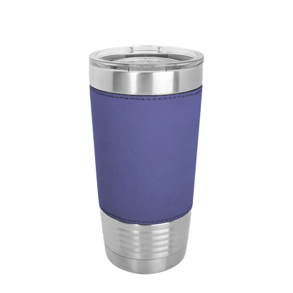 Polar Camel 20 oz. Laserable Leatherette Tumbler w/ Clear Lid