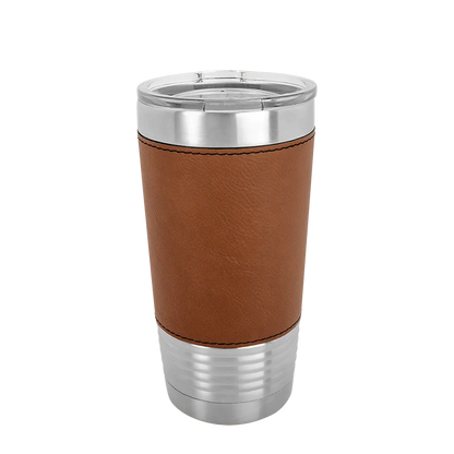 Polar Camel 20 oz. Laserable Leatherette Tumbler w/ Clear Lid