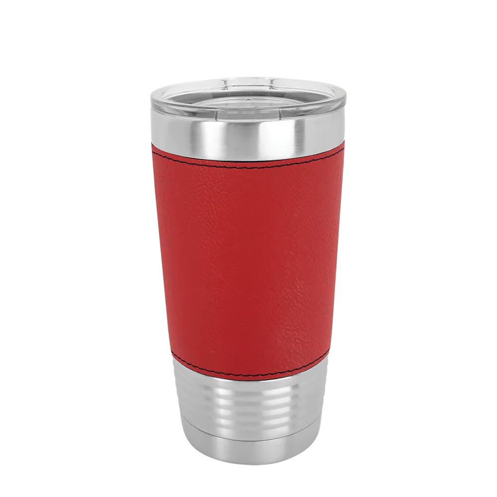 Polar Camel 20 oz. Laserable Leatherette Tumbler w/ Clear Lid