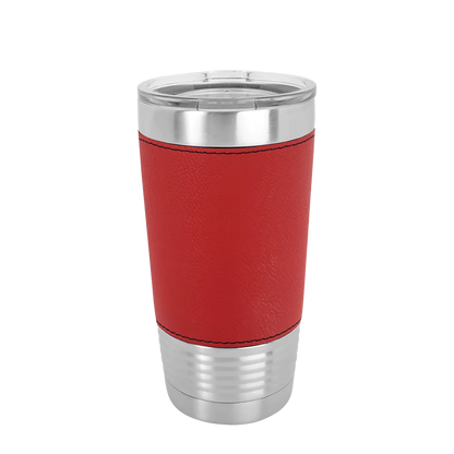 Polar Camel 20 oz. Laserable Leatherette Tumbler w/ Clear Lid