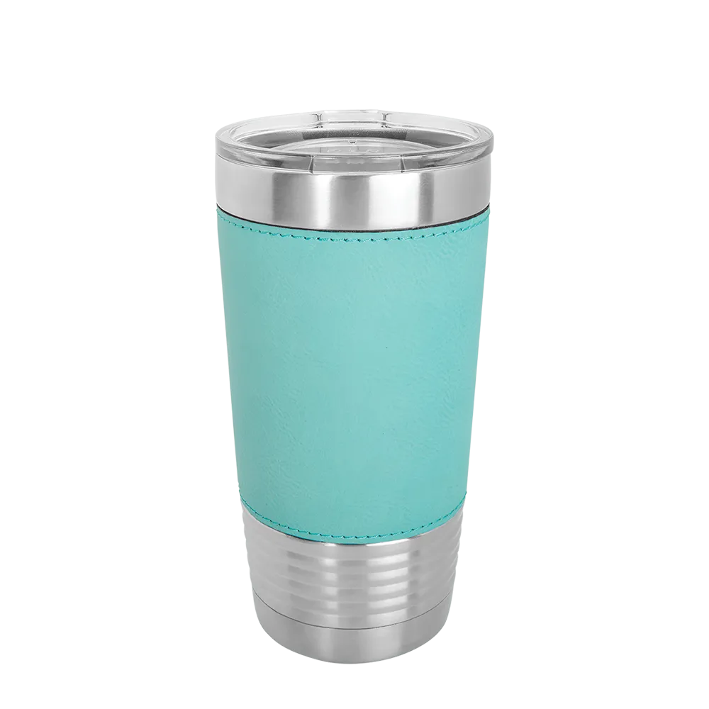 Polar Camel 20 oz. Laserable Leatherette Tumbler w/ Clear Lid