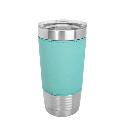 Polar Camel 20 oz. Laserable Leatherette Tumbler w/ Clear Lid