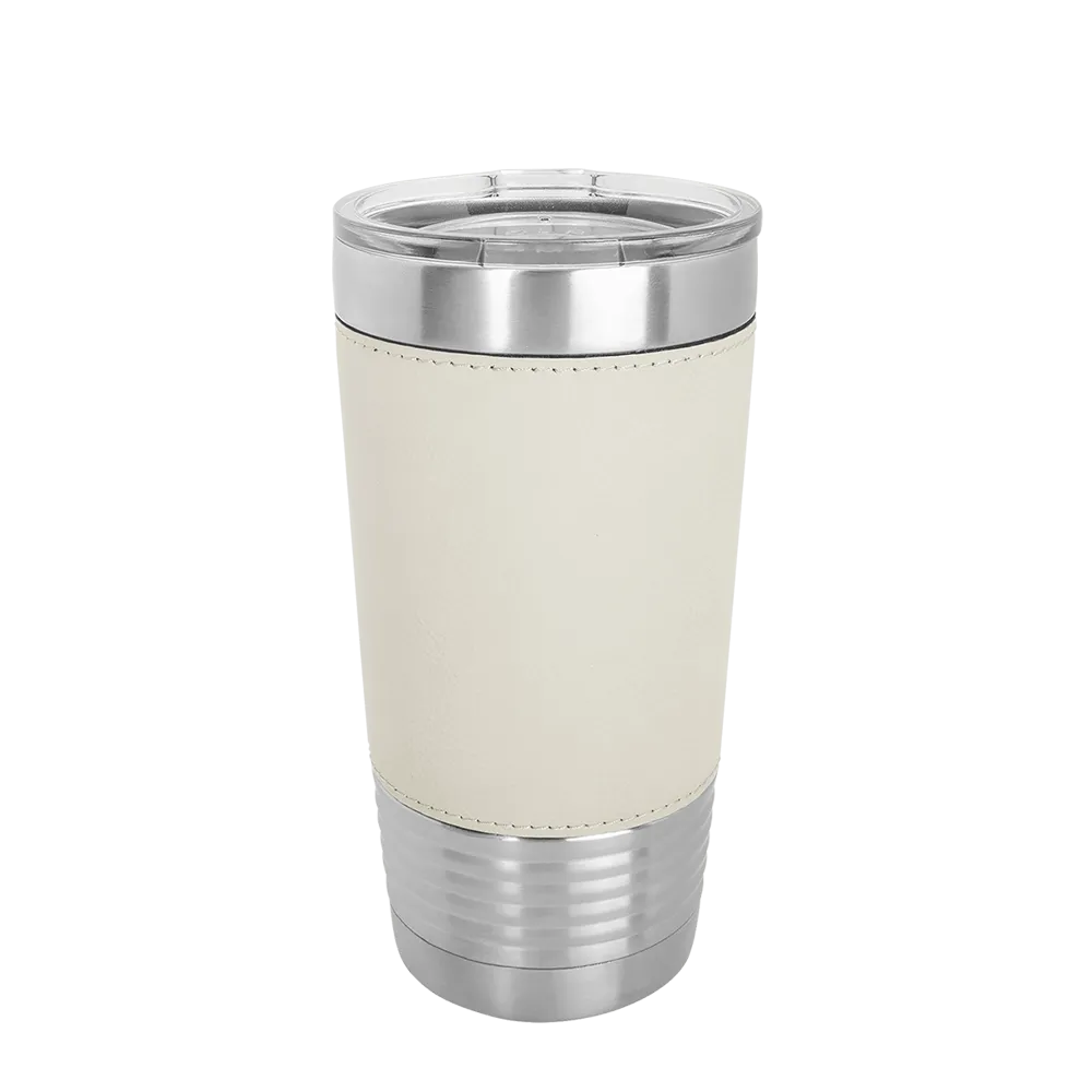 Polar Camel 20 oz. Laserable Leatherette Tumbler w/ Clear Lid