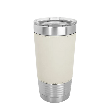 Polar Camel 20 oz. Laserable Leatherette Tumbler w/ Clear Lid