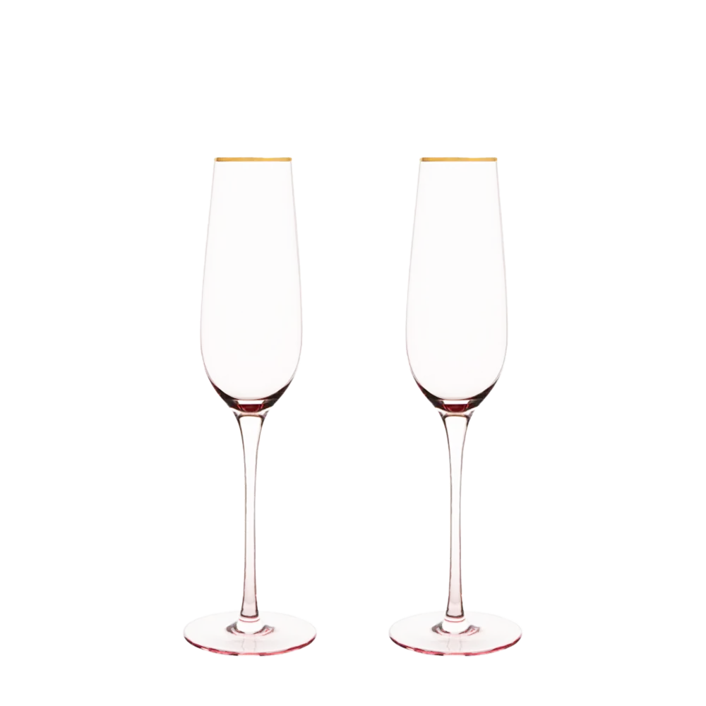 Twine Living Co. Gilded Stemmed 8 oz. Champagne Flute (set of 2)