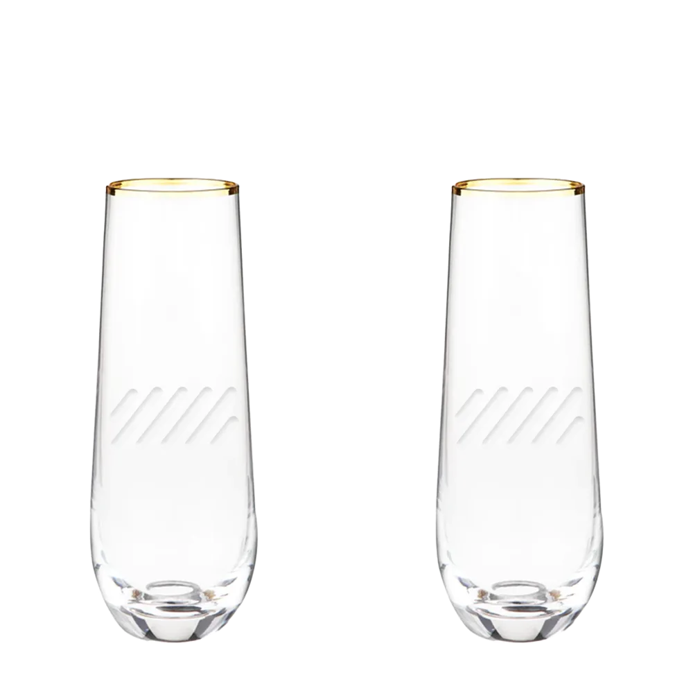 Twine Living Co. Gilded 10 oz. Champagne Flute (set of 2) Diamondback