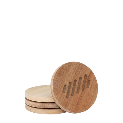 Acacia Wood Round Coaster Set