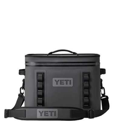 Yeti Hopper 18 Can Soft Cooler with strap in charcoal 