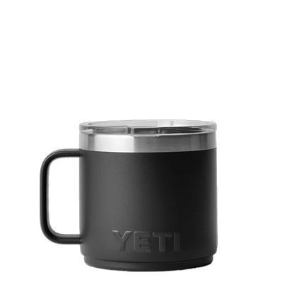 YETI Rambler 14oz Mug Navy Blue w/Clear Lid Coffee Tea Cup Stainless Steel