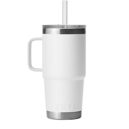 YETI Rambler White Mug with Straw Lid, 25 oz.